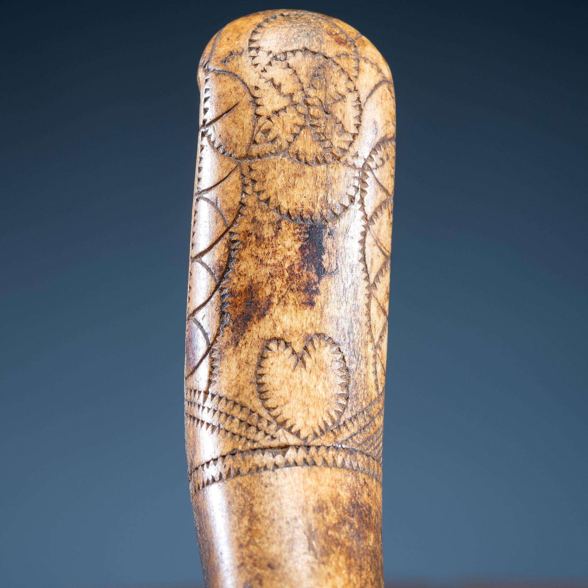 Eastern Woodlands Decorated Antler Crooked Knife