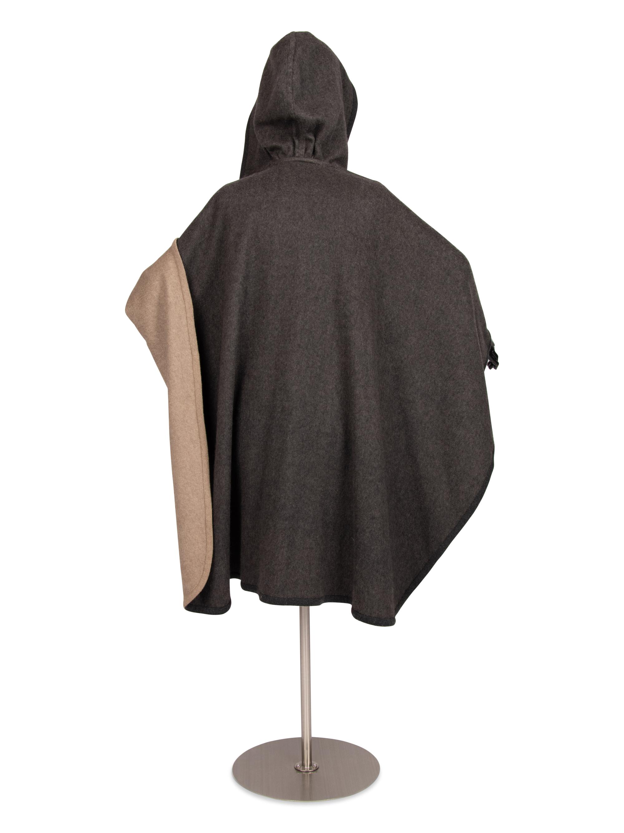 Loro Piana Grey and Tan Cashmere Cape