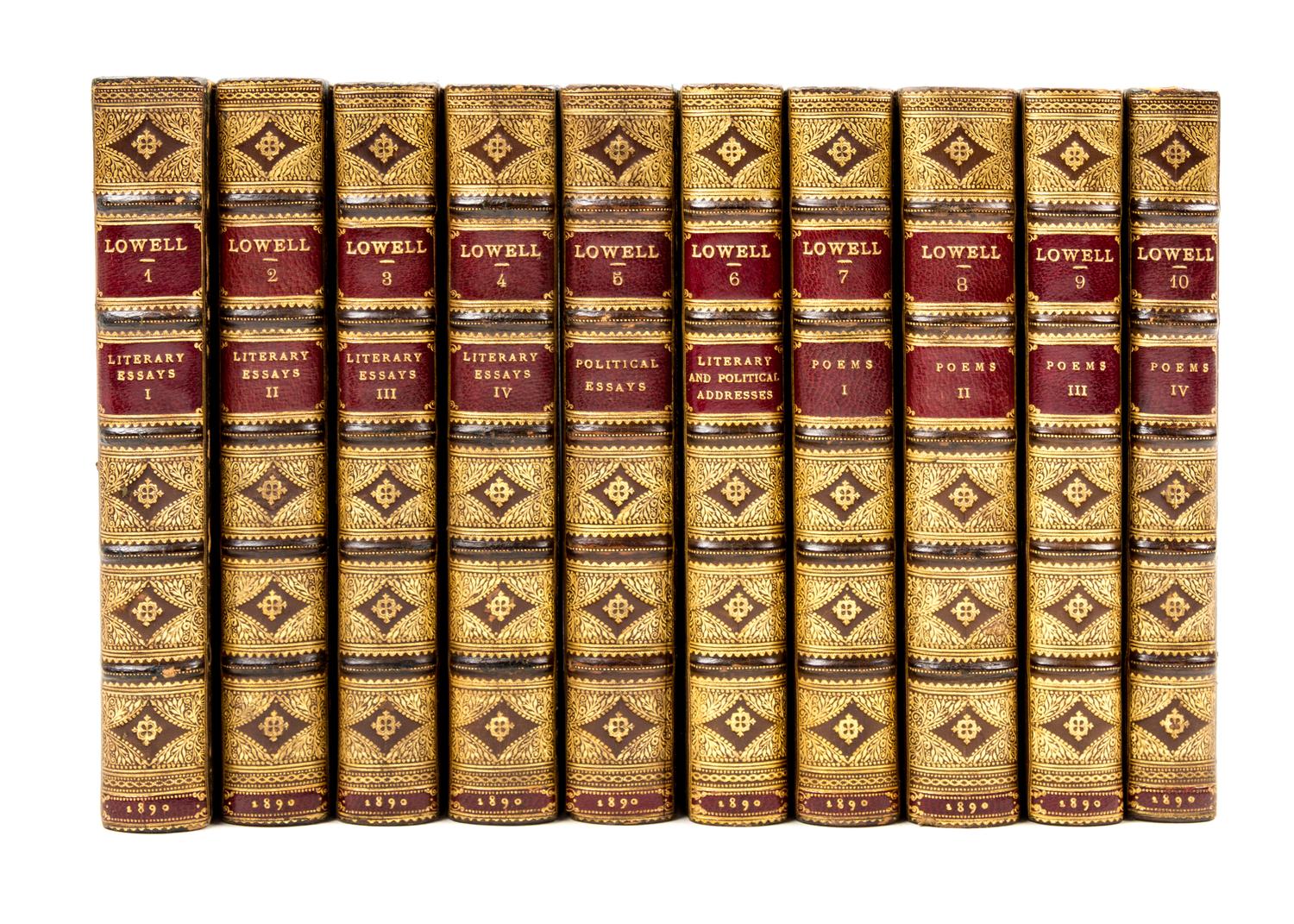 (SANGORSKI) LOWELL, JAMES. The Writings. London, 1890. 10 vols.