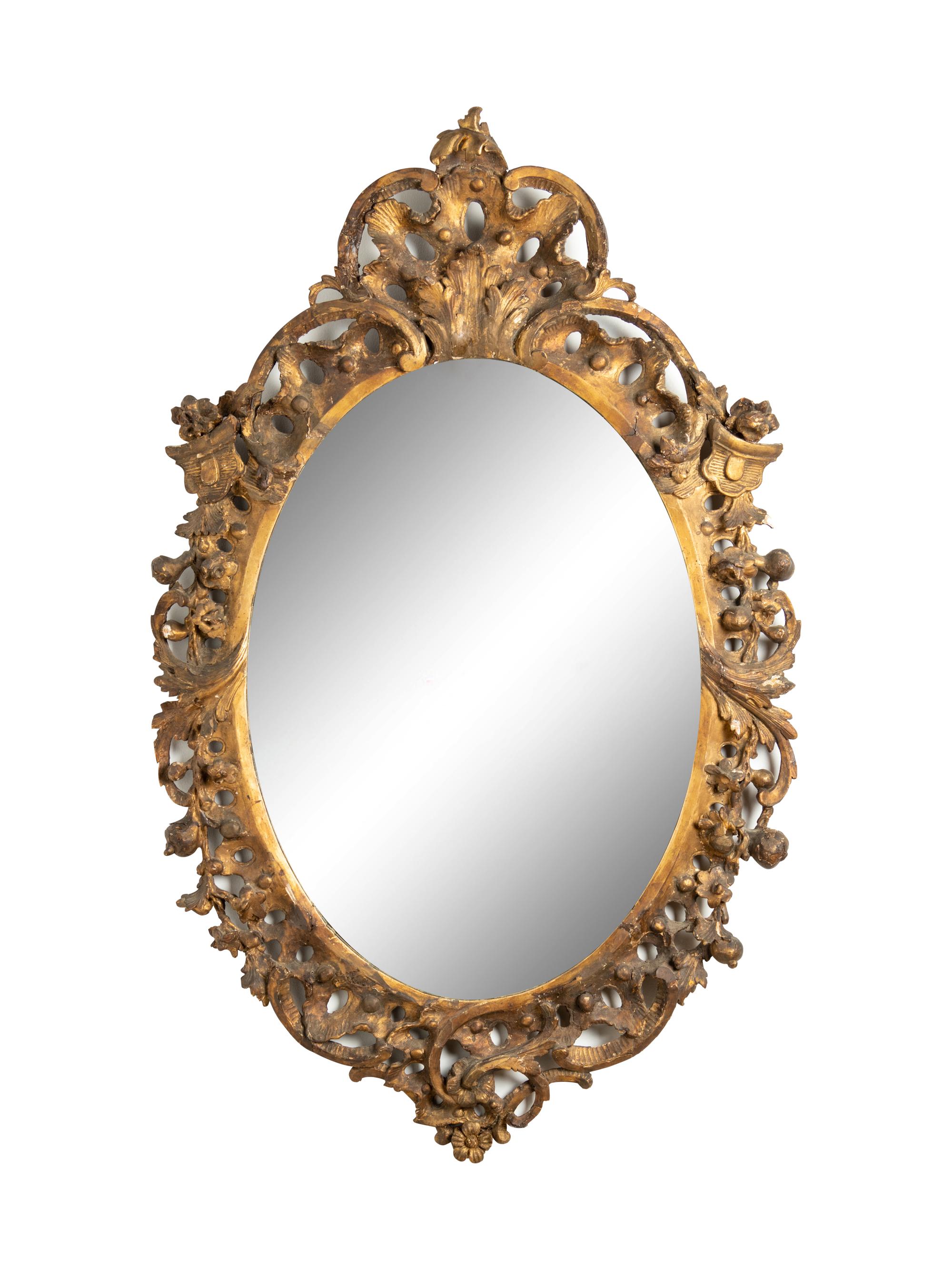 An Italian Carved Giltwood Mirror