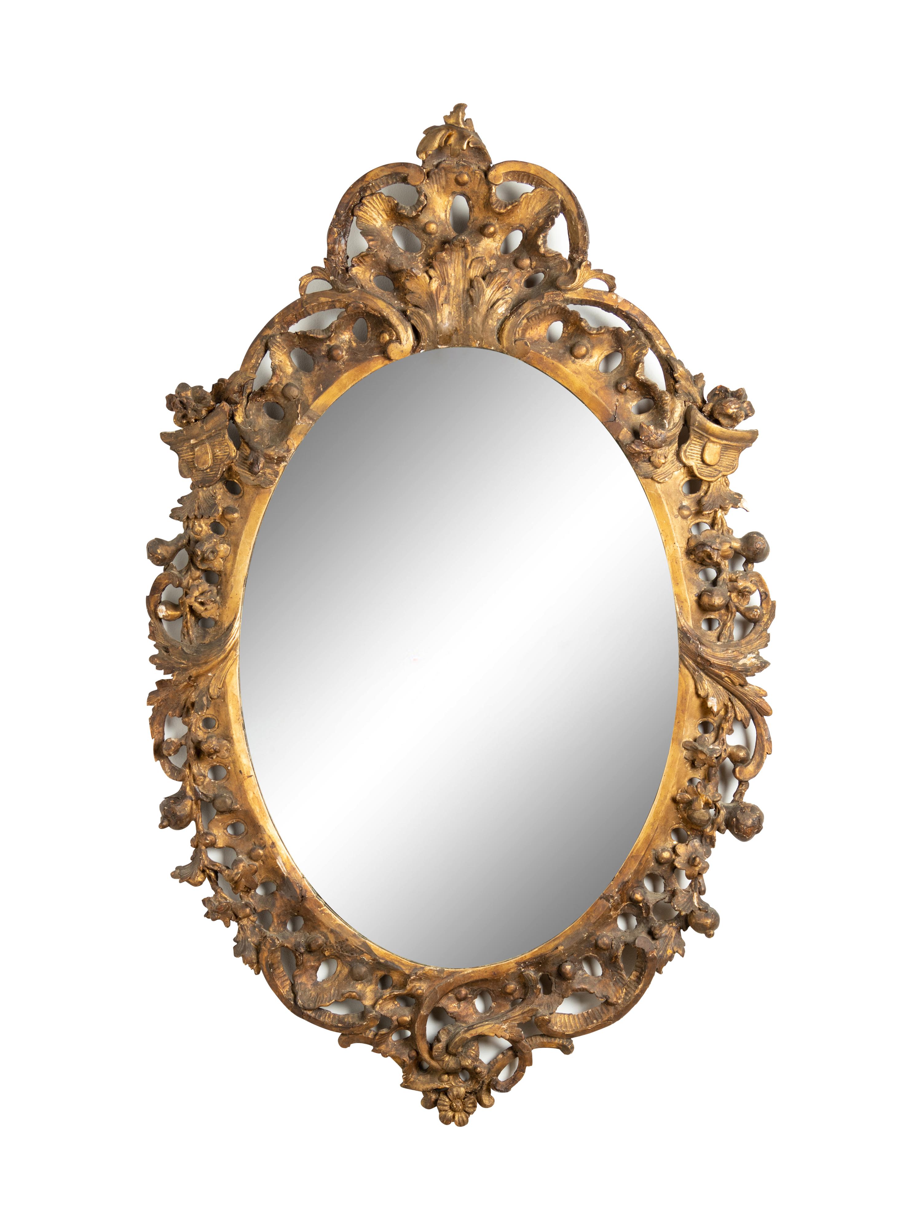 An Italian Carved Giltwood Mirror