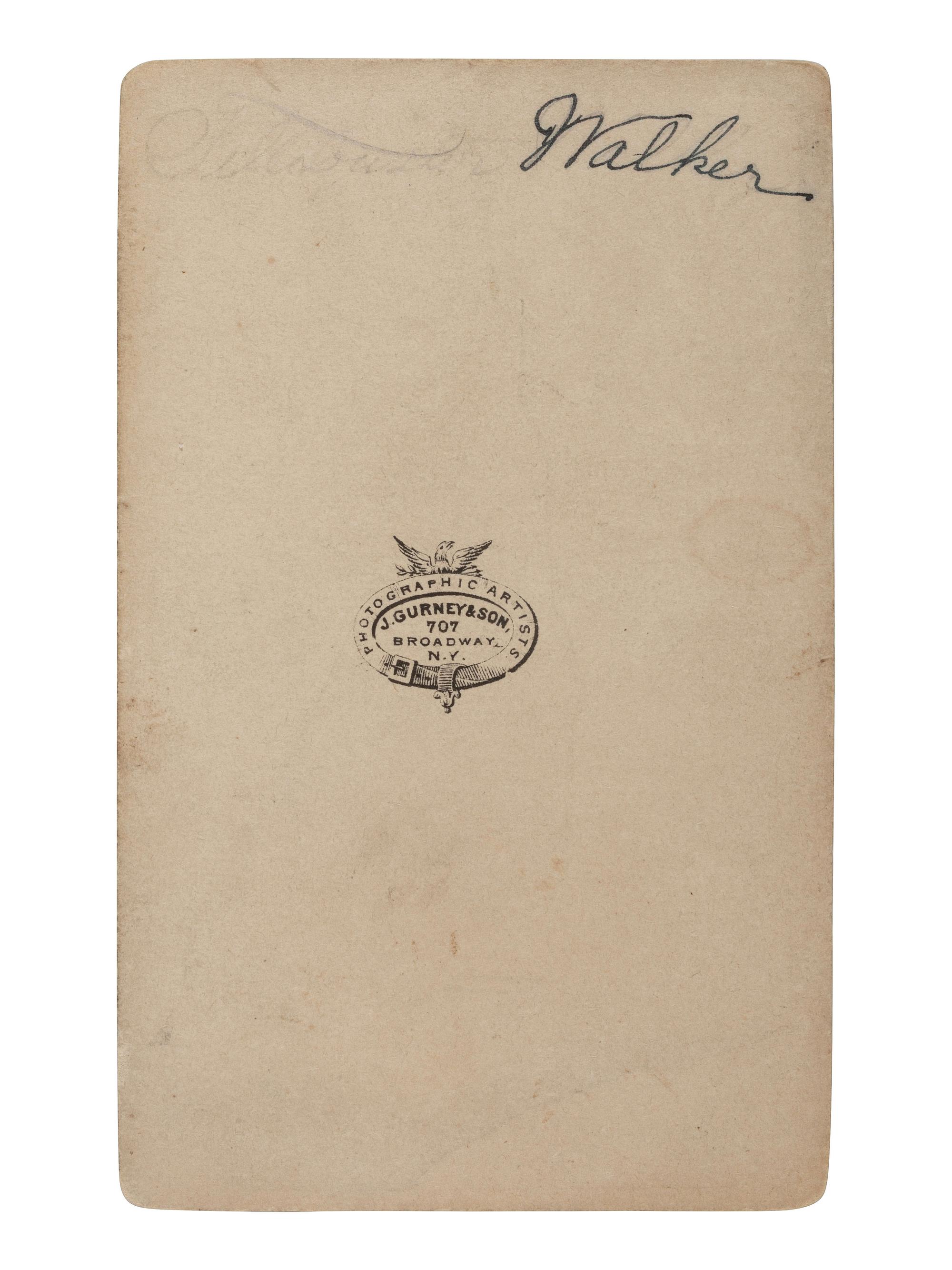 [WALKER, William (1824-1860)]. CDV of American "filibuster" William Walker. New York: Gurney & Son, n.d.