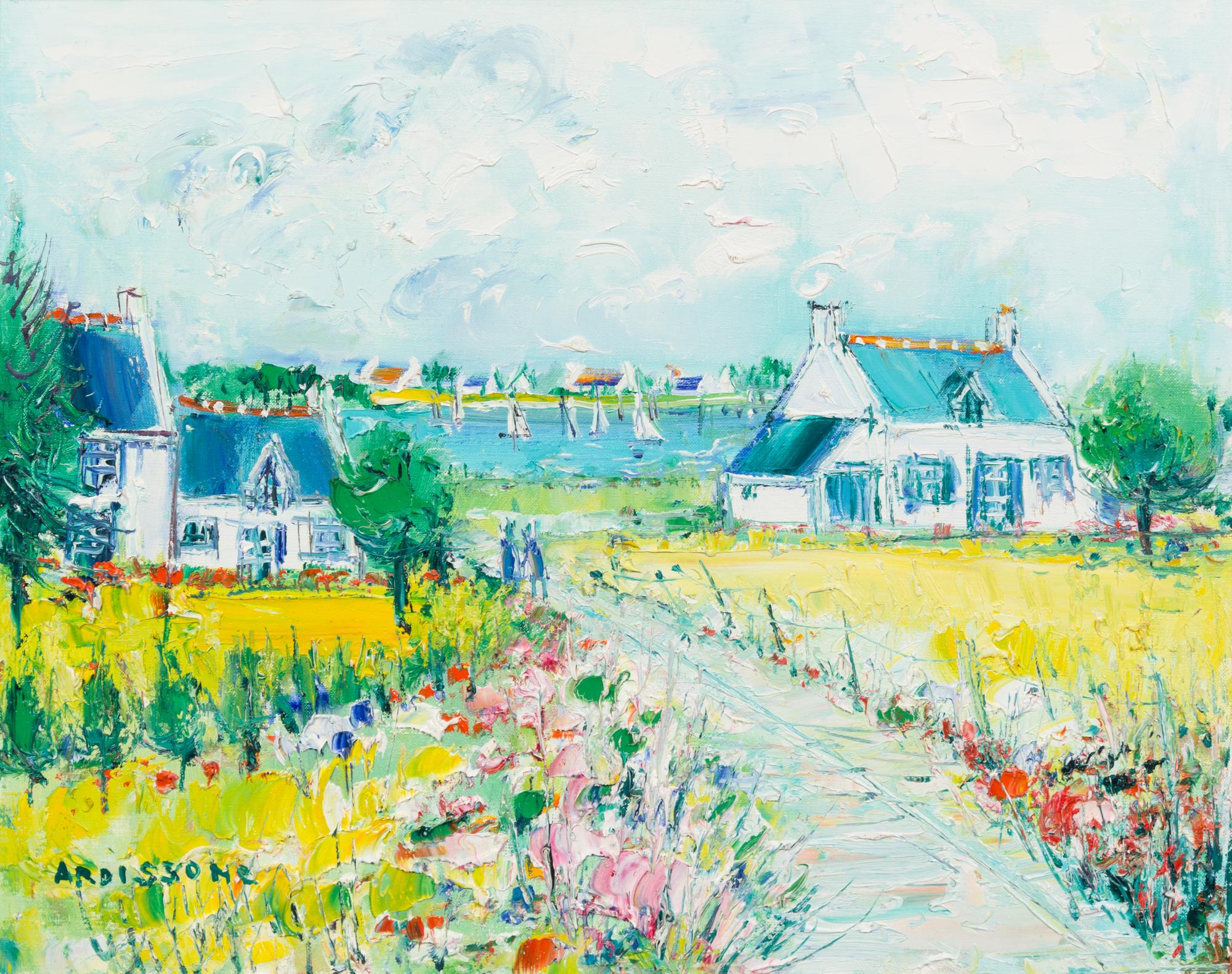 Yolande Ardissone, (French, b. 1927), Landscape Harbor Scene