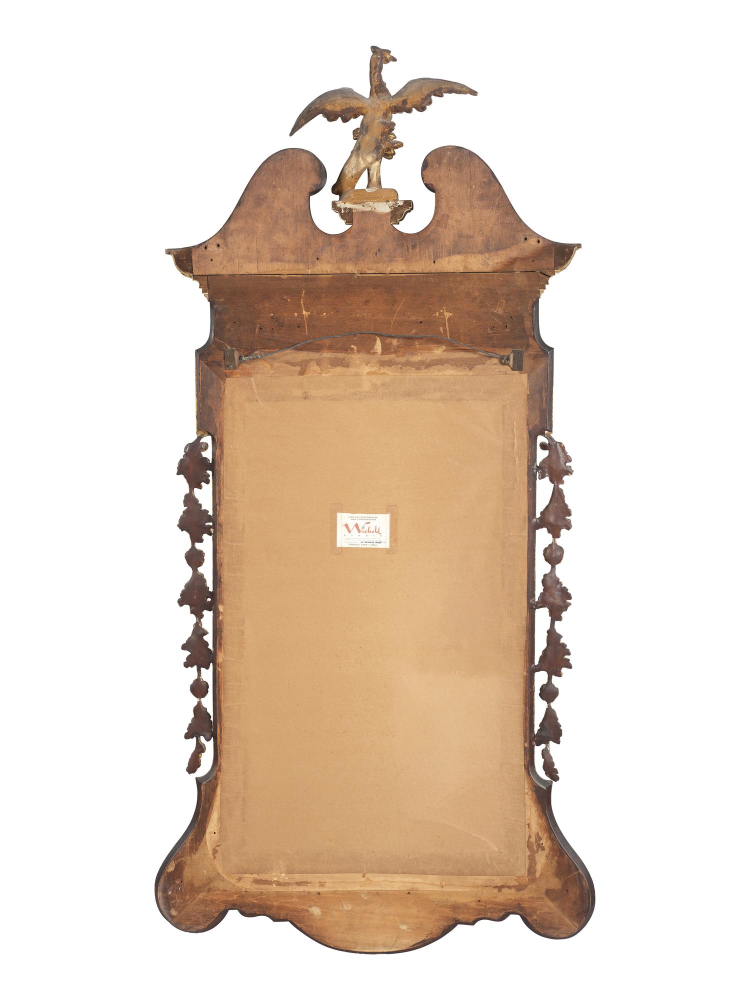 A Chippendale Carved and Parcel Gilt Mahogany Mirror