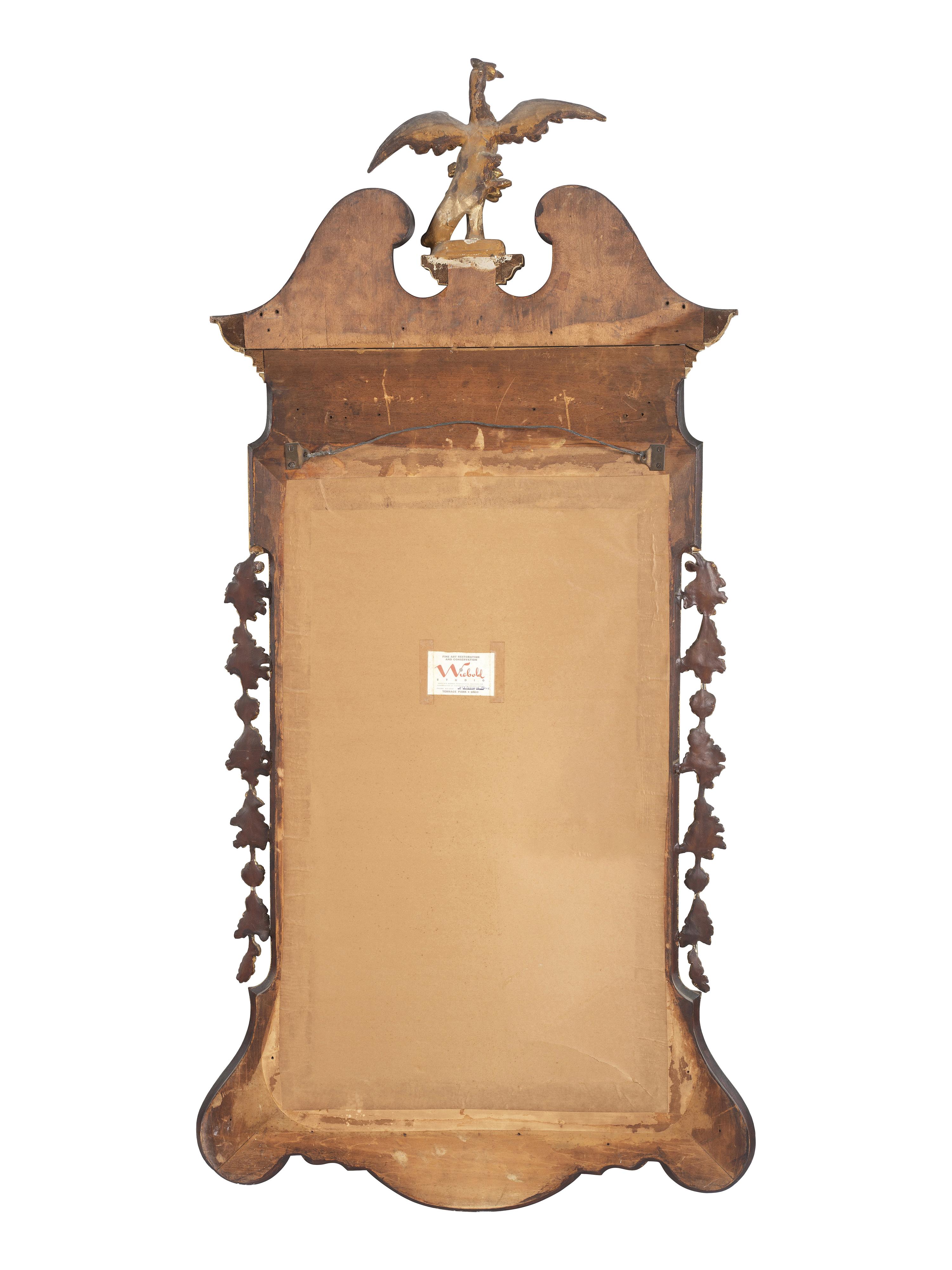 A Chippendale Carved and Parcel Gilt Mahogany Mirror