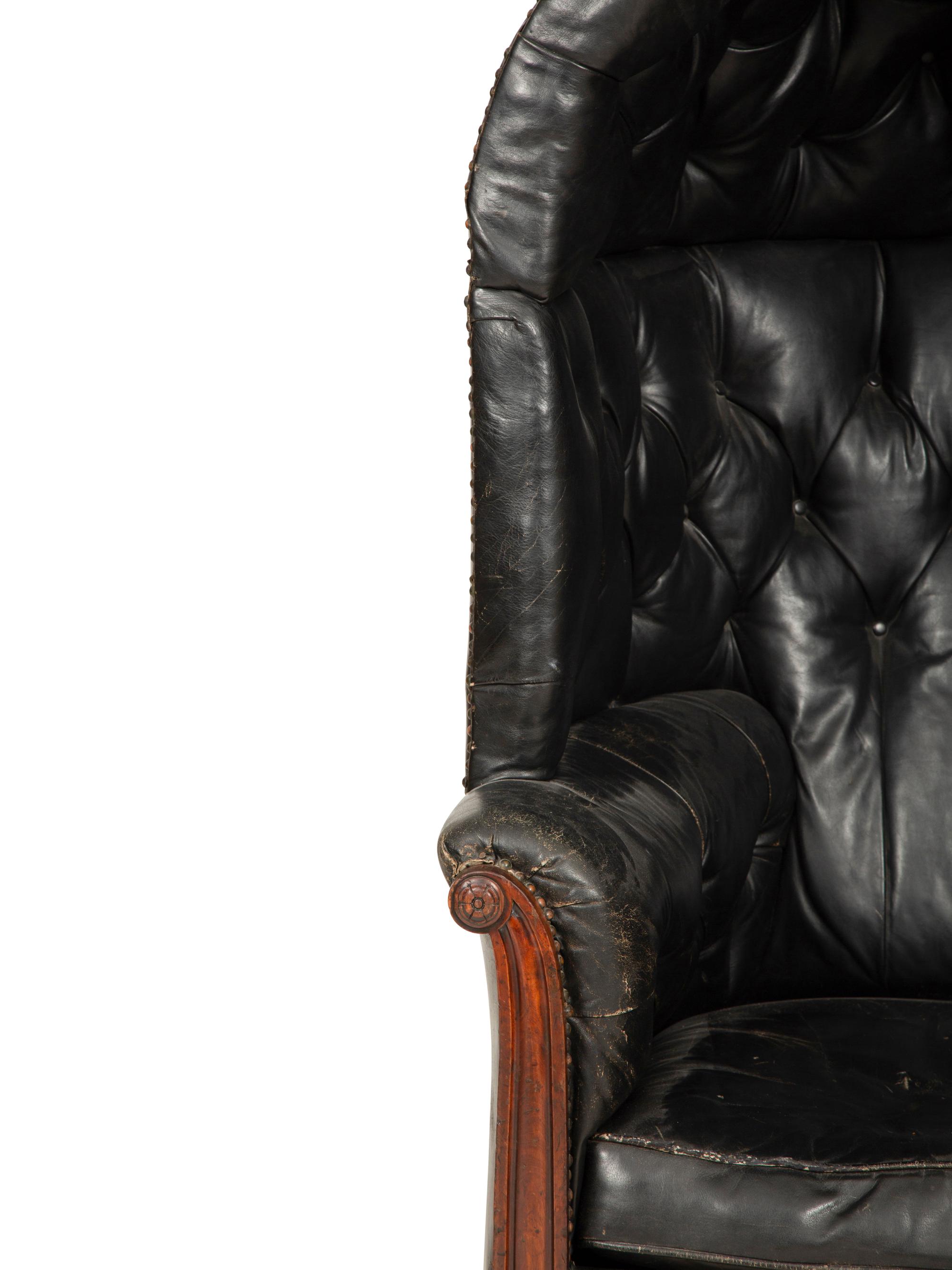 A George III Leather Porter Chair