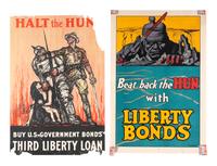 [WORLD WAR I]. A group of 7 posters depicting and lambasting Huns and Kaiser Wilhelm II, comprising: