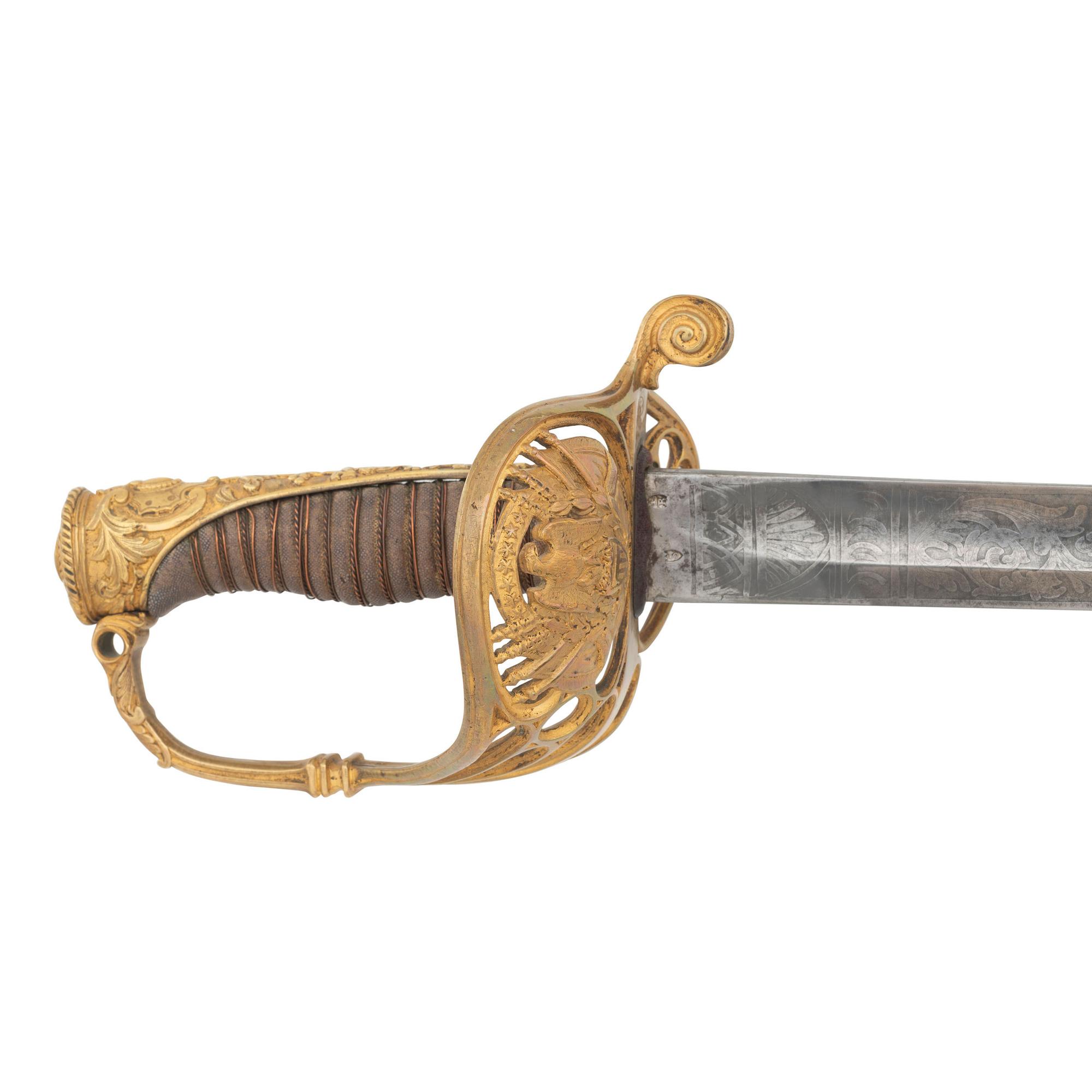French Hilted Non-Regulation Imported Officers Sword Presented to Major James Plimpton - 3rd NH Volunteers, KIA at Deep Bottom Run with CDV