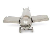 A German Chromed-Metal Airplane-Form Cocktail Shaker, Flask and Mixing Set