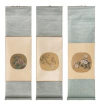 Three Chinese Prints Depicting Birds and Flowers