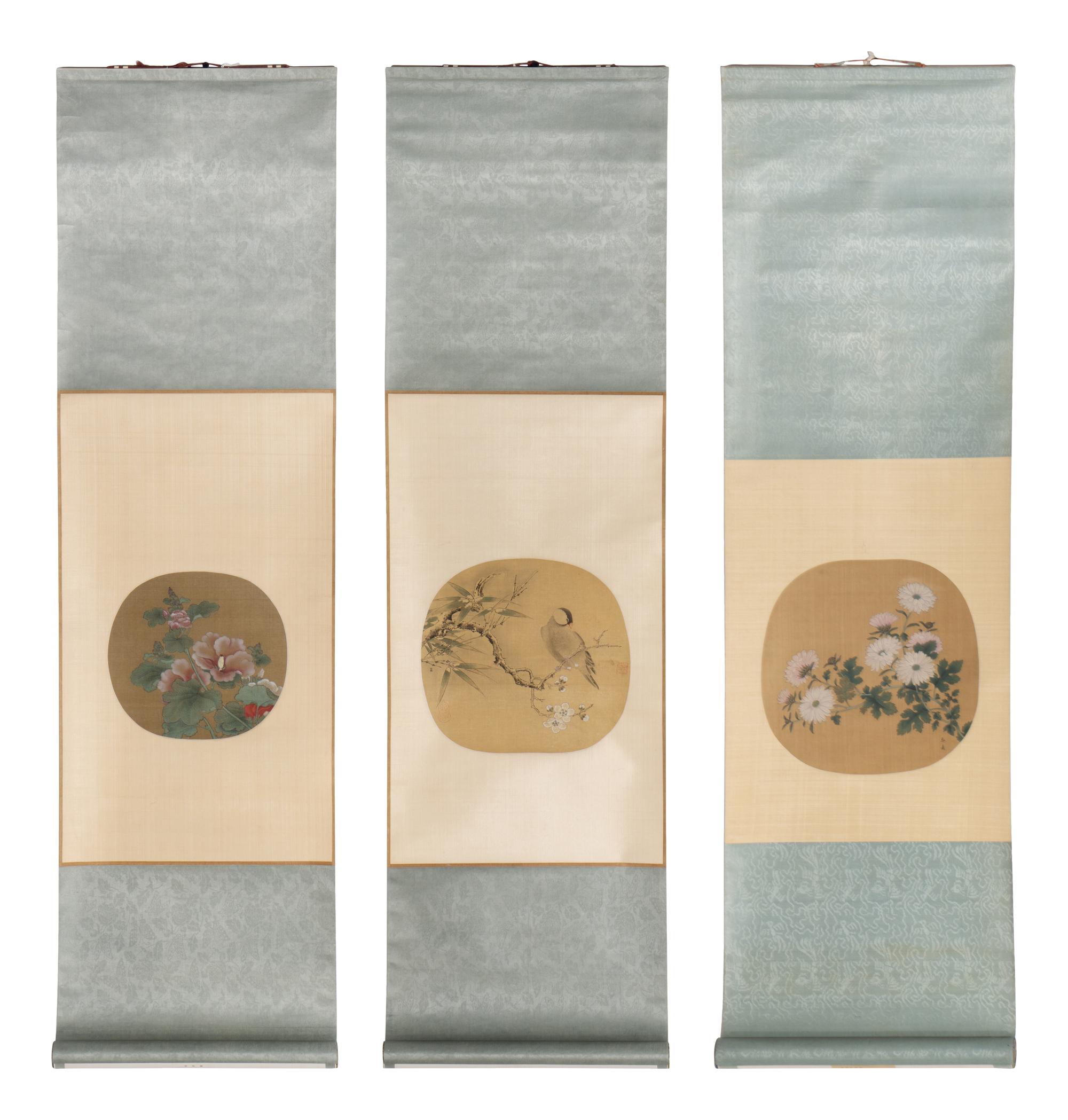 Three Chinese Prints Depicting Birds and Flowers