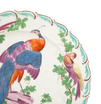 A Pair of Chelsea Porcelain Exotic Bird Plates