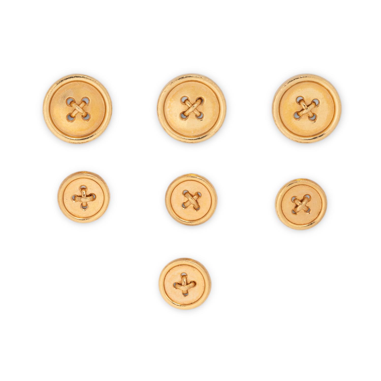 TIFFANY & CO., YELLOW GOLD BLAZER BUTTON SET