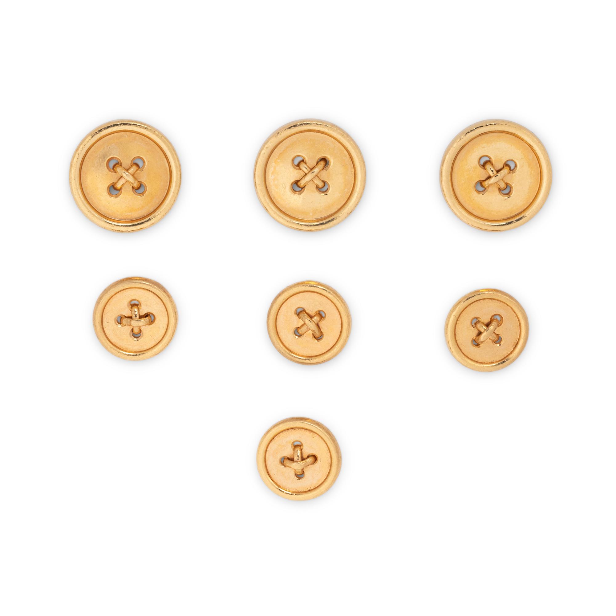 TIFFANY & CO., YELLOW GOLD BLAZER BUTTON SET