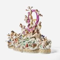 A large Meissen porcelain figural group The Triumph of Amphitrite, post 1815