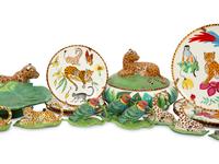 A Group of Lynn Chase Jungle Jubilee Tableware