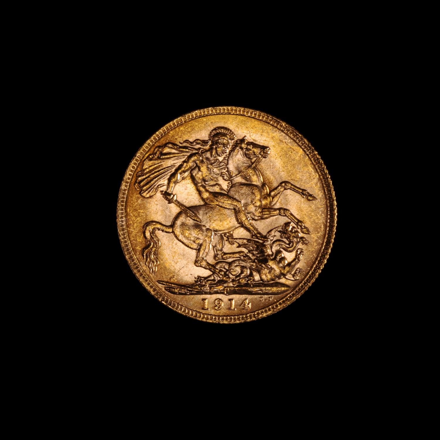 A United Kingdom 1914-P Sovereign: George V-Perth Mint Gold Coin
