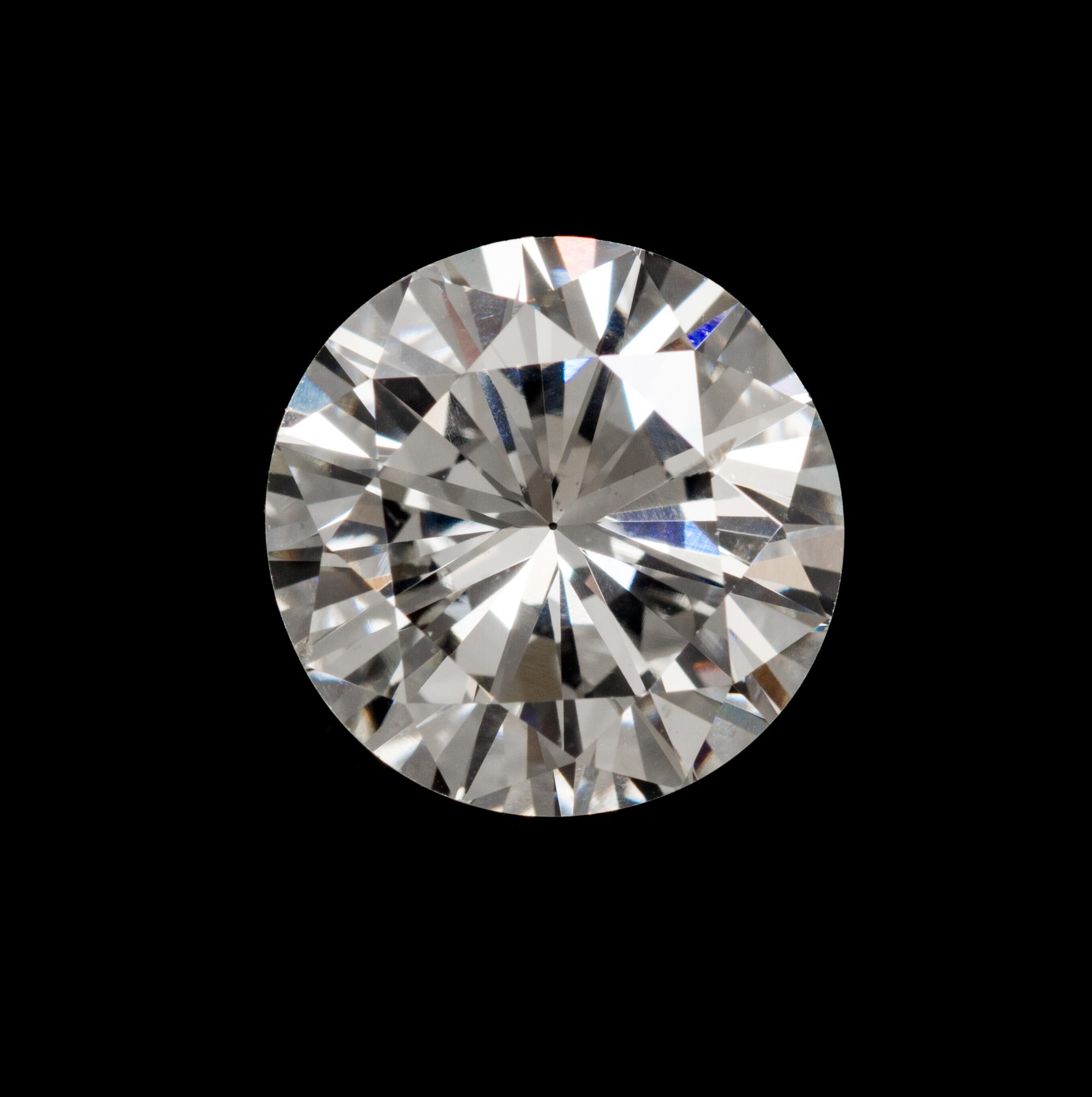 A 3.17 Carat Round Brilliant Cut Diamond,