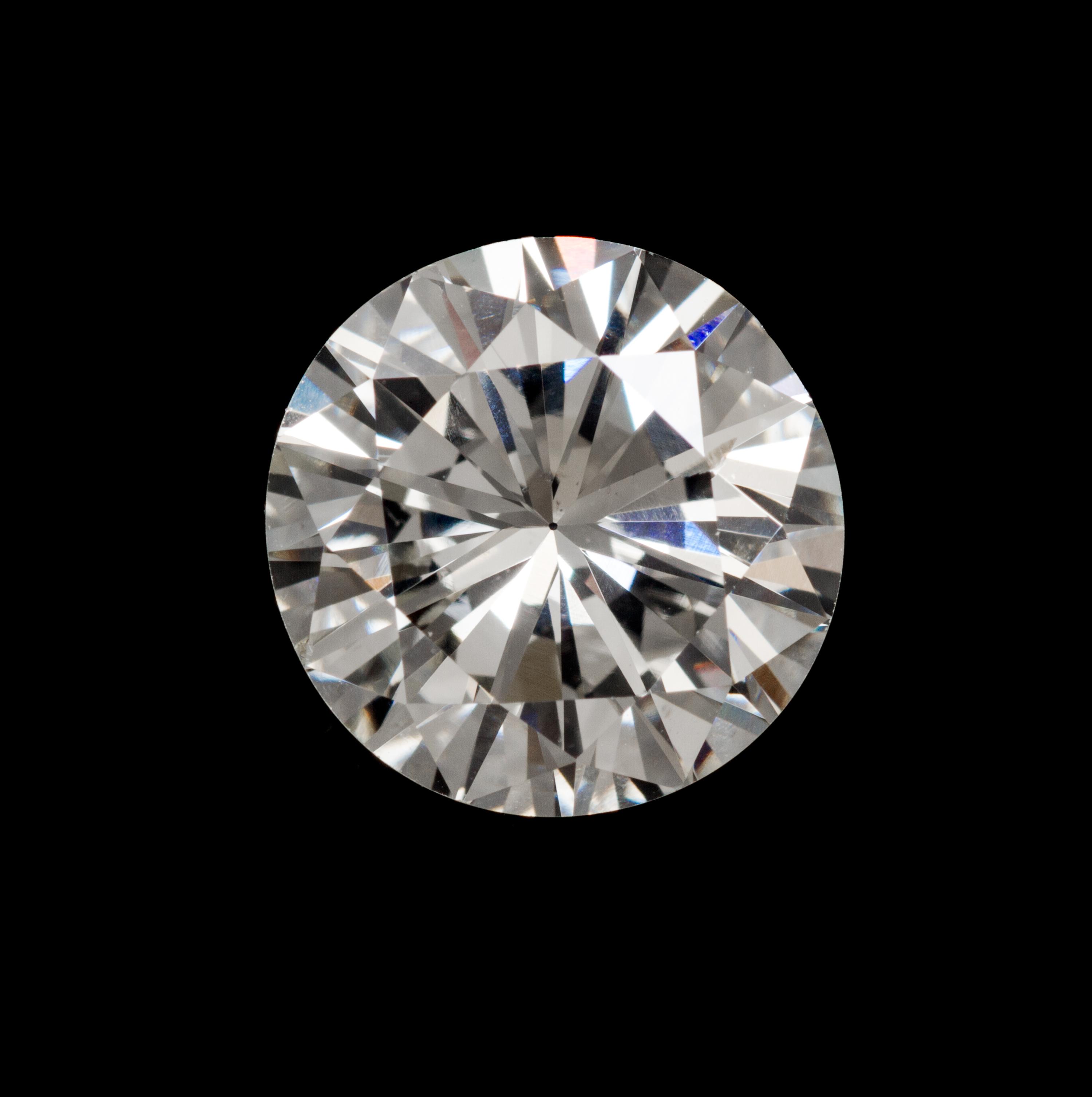 A 3.17 Carat Round Brilliant Cut Diamond,