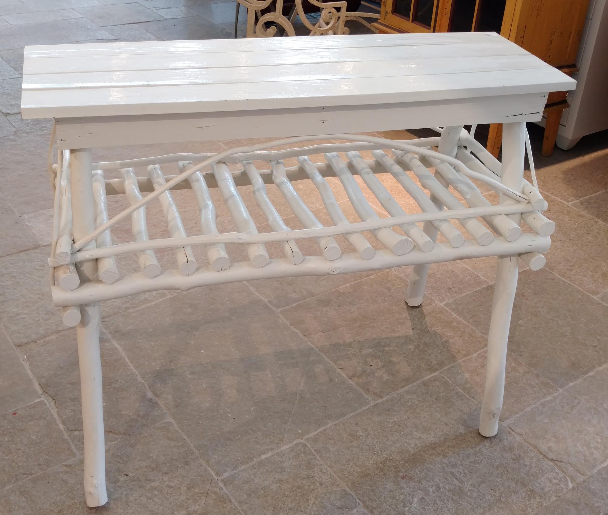 A Painted Wood Table Height 29 1/2 x width 36 7/8 x depth 16 1/2 inches. — 20TH CENTURY