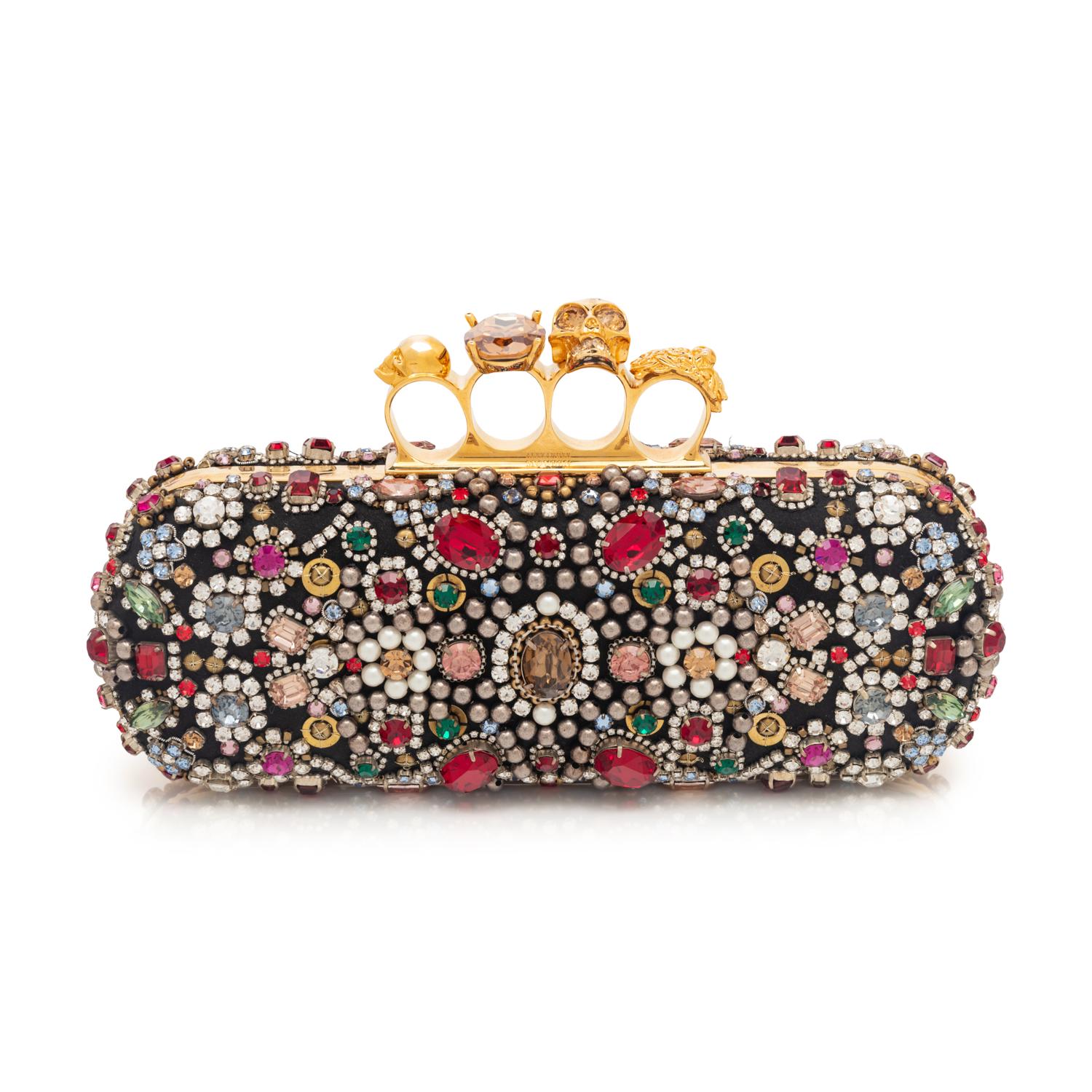 Alexander McQueen Rhinestone Knuckle Clutch