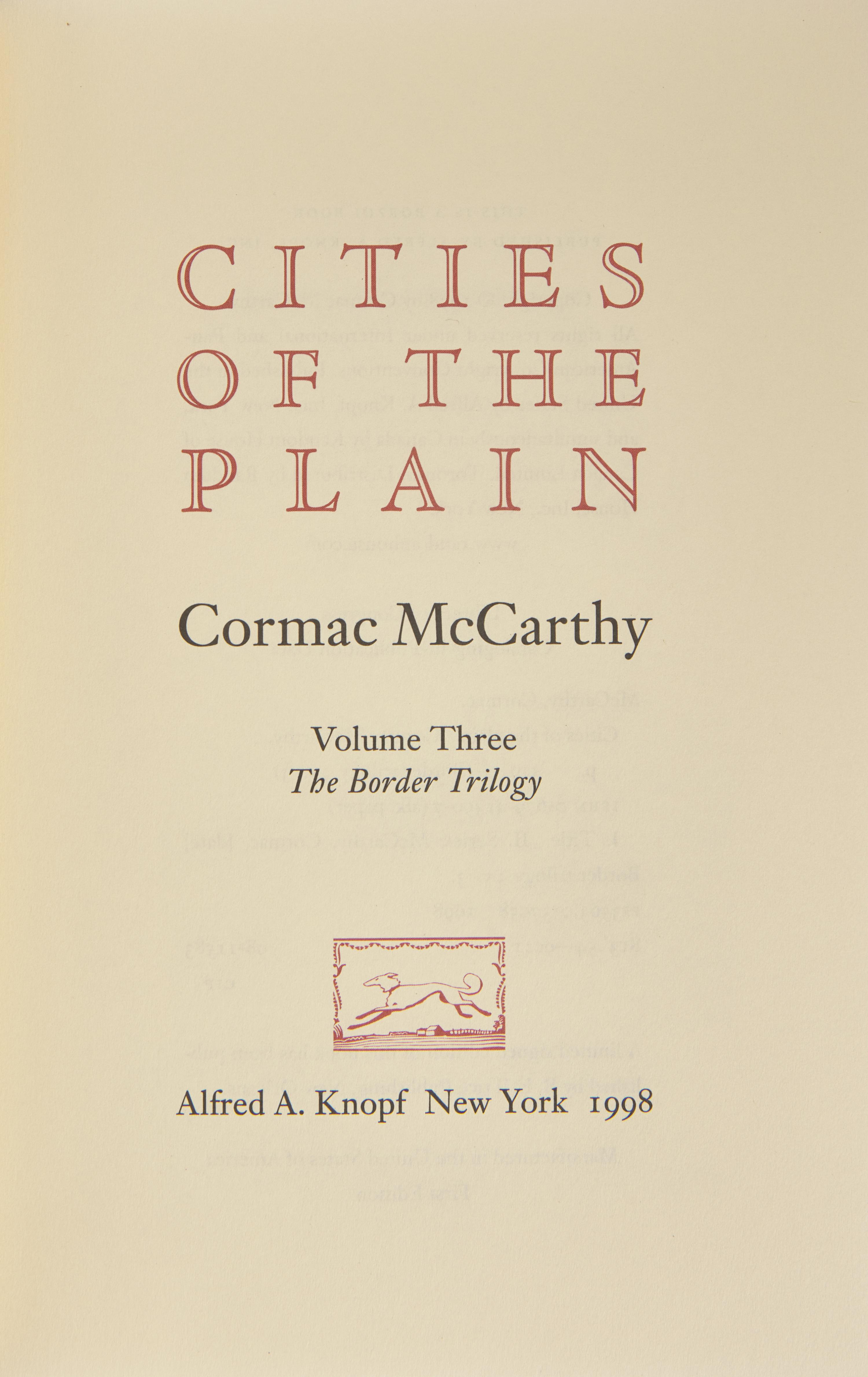 [Literature] McCarthy, Cormac. The Border Trilogy
