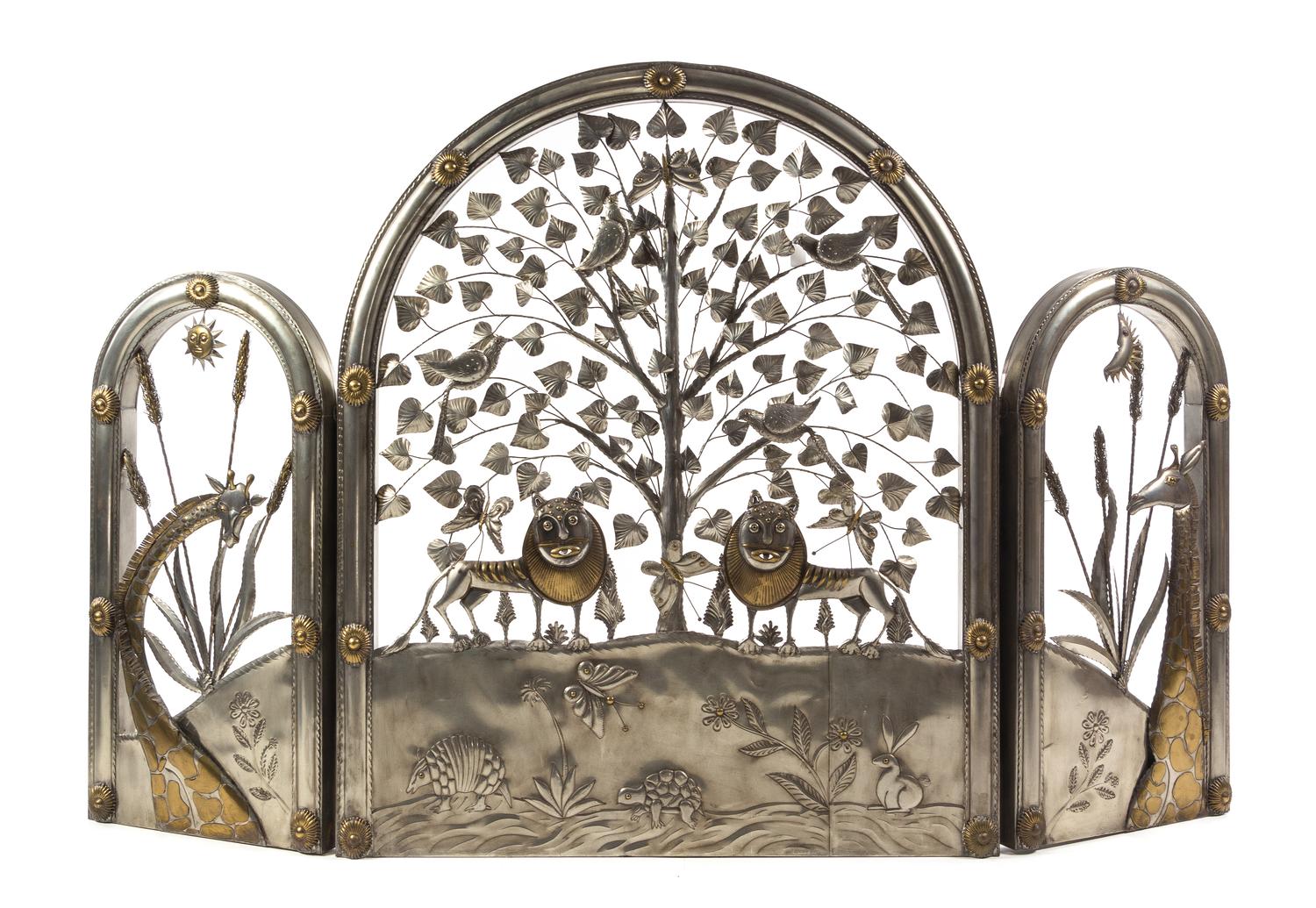Sergio Bustamente, (Mexican, 20th Century), Safari triptych (headboard)