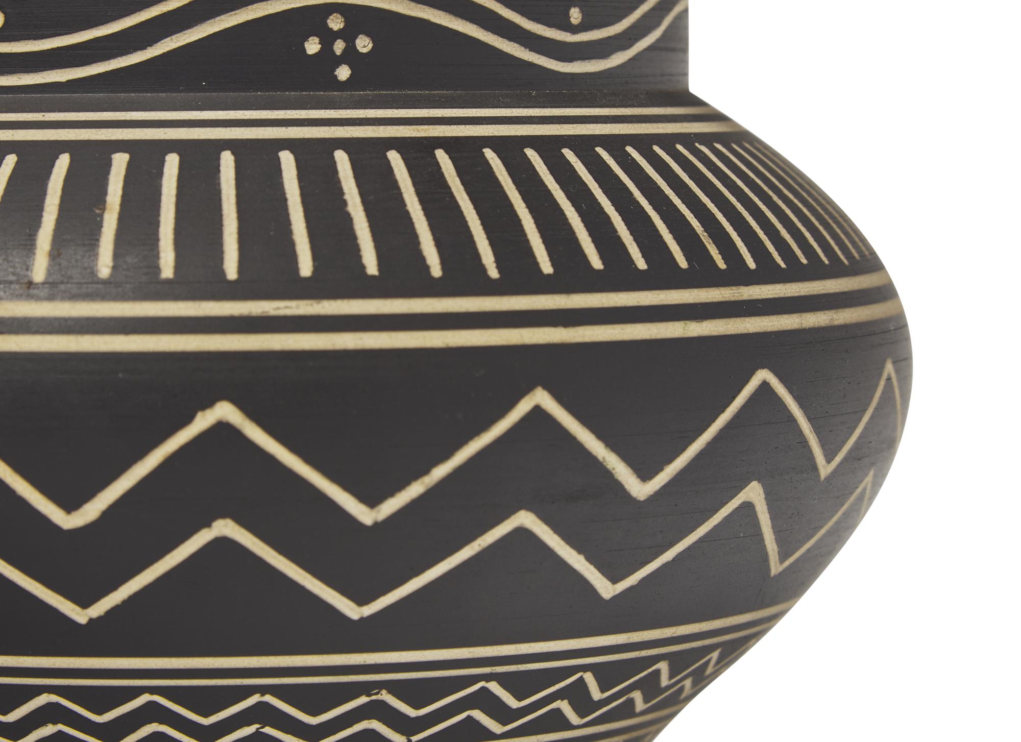 Two Wedgwood Decorated Black Basalt Vases