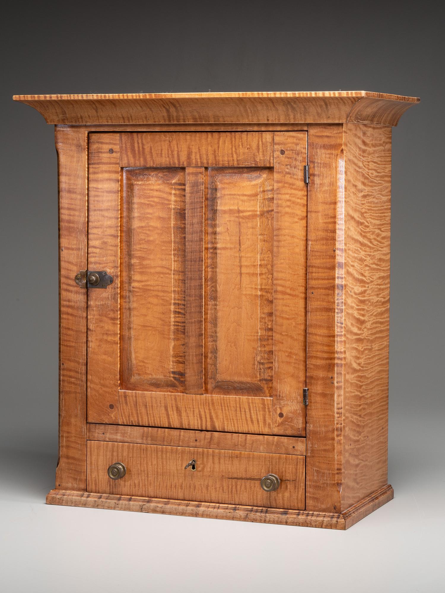 A Federal Tiger Maple Wall Cupboard