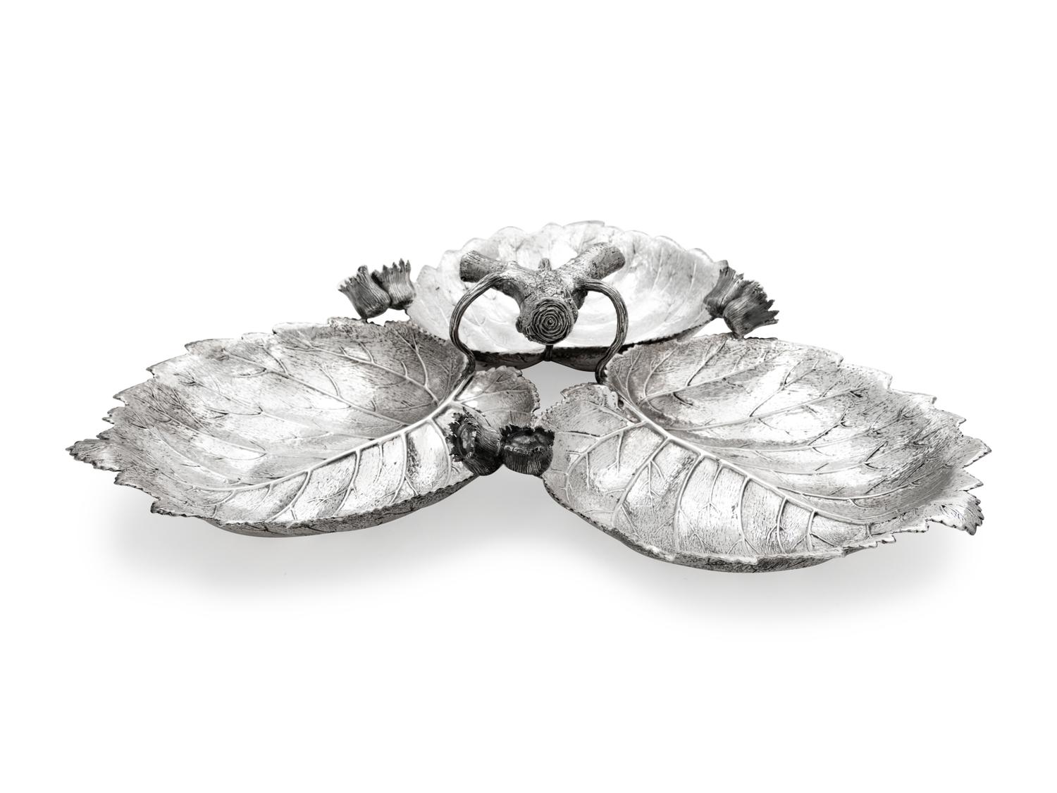 A Buccellati Silver Three-Part Serving Dish
