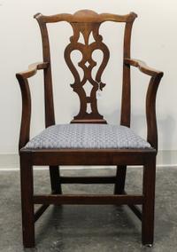 A Chippendale Style Mahogany Armchair Height 36 x width 22 1/4 x depth 16 1/2 inches. — EARLY 20TH CENTURY