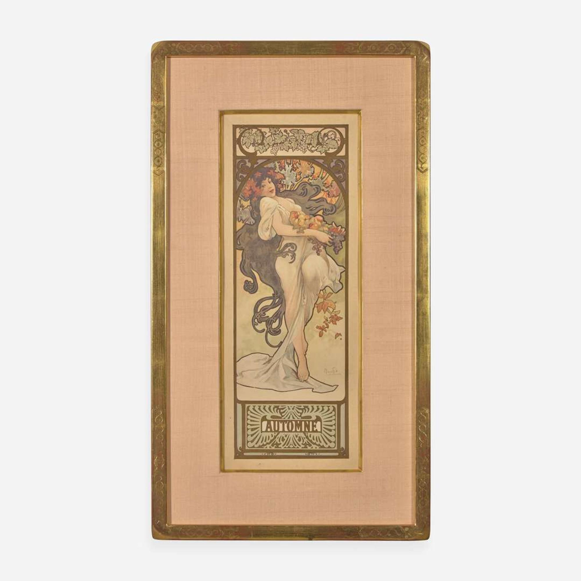 Alphonse Mucha (Czech, 1860–1939) Automne; together with Hiver from 'Les Saisons' (A Pair)