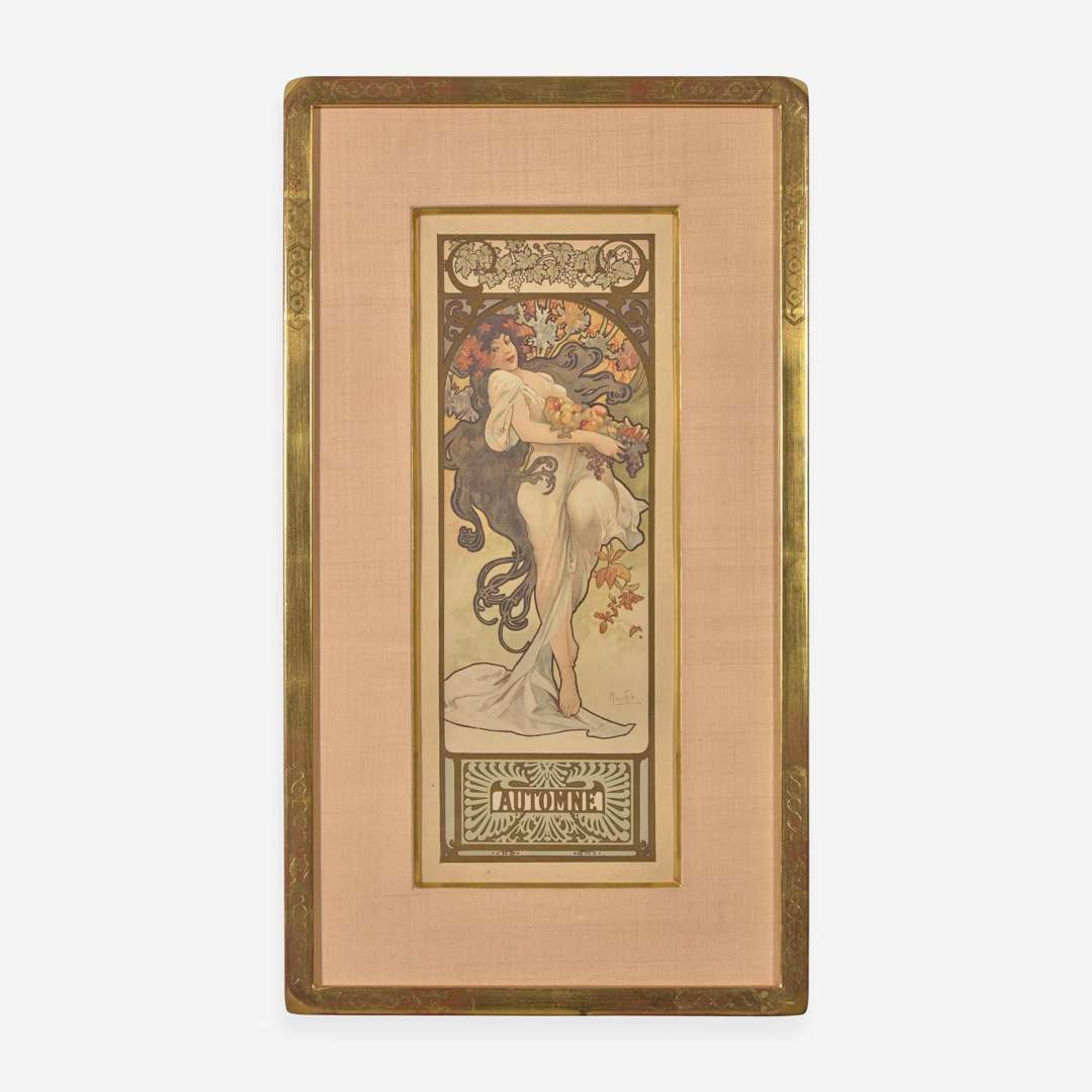 Alphonse Mucha (Czech, 1860–1939) Automne; together with Hiver from 'Les Saisons' (A Pair)