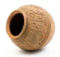 A Baluster Form Pottery Vessel Height 11 1/2 inches.