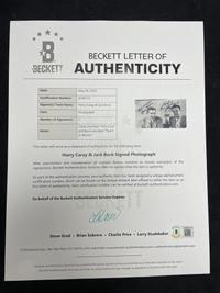 A Jack Buck and Harry Caray Dual Signed Autograph Photo (Beckett Authentication Services)