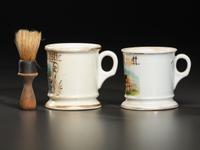 Two Loggers' Porcelain Occupational Shaving Mugs
