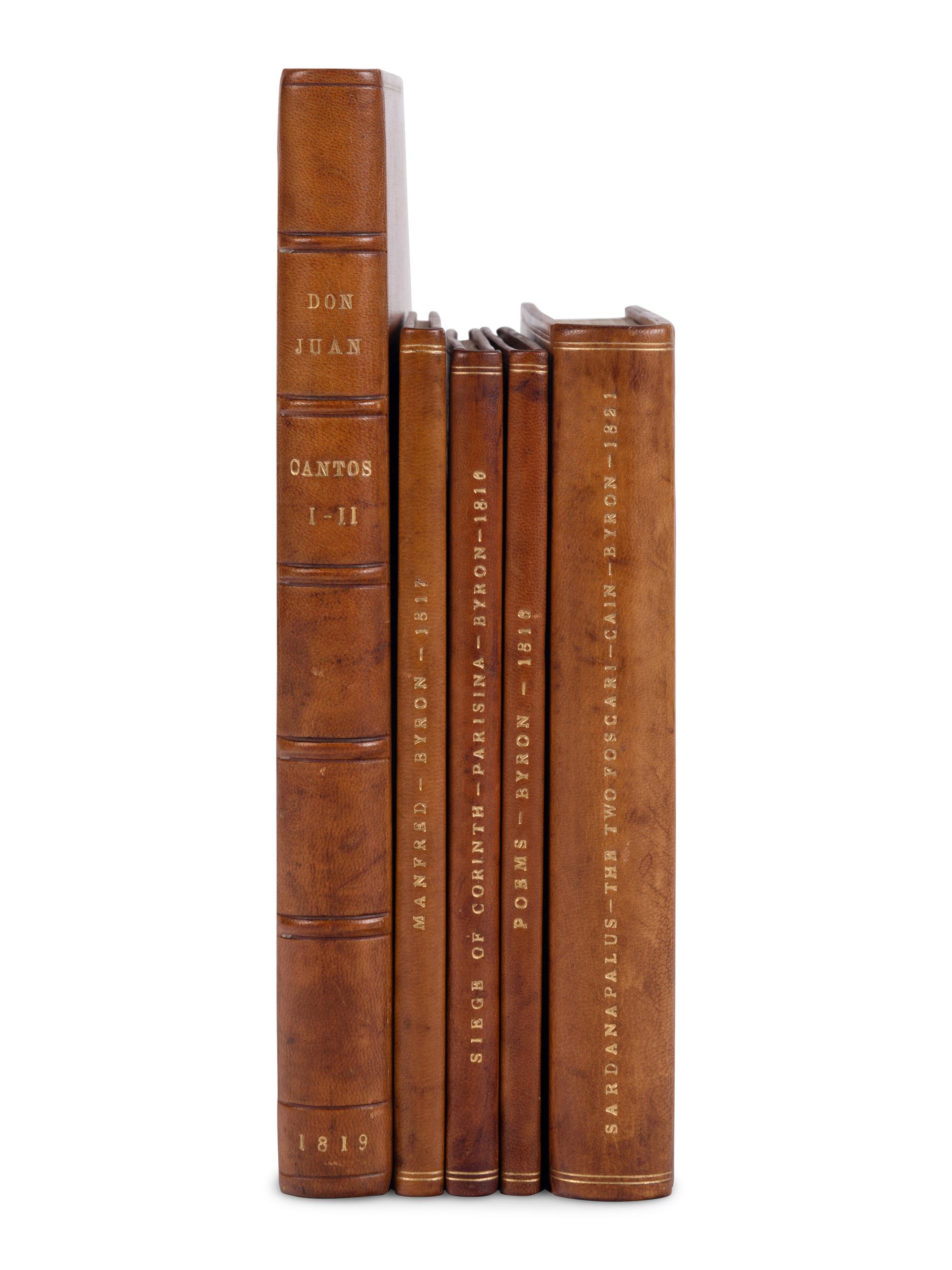 BYRON, George Gordan, 6th Baron (1788-1824). A group of 5 FIRST EDITIONS:
