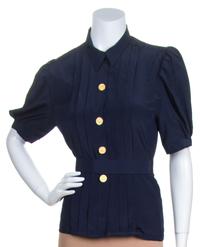 A Therese Gaumaire Navy Blouse,