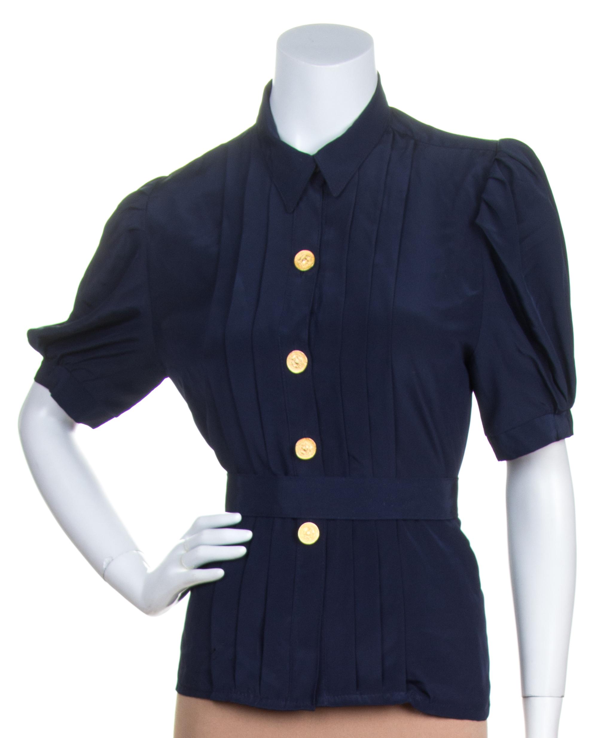 A Therese Gaumaire Navy Blouse,