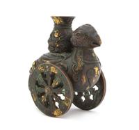 A Chinese Parcel Gilt Bronze Phoenix-Form Vase EARLY 20TH CENTURY Height 3 1/2 inches. — EARLY 20TH CENTURY