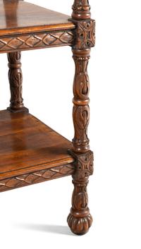 A Victorian Carved Oak Three-Tier Server