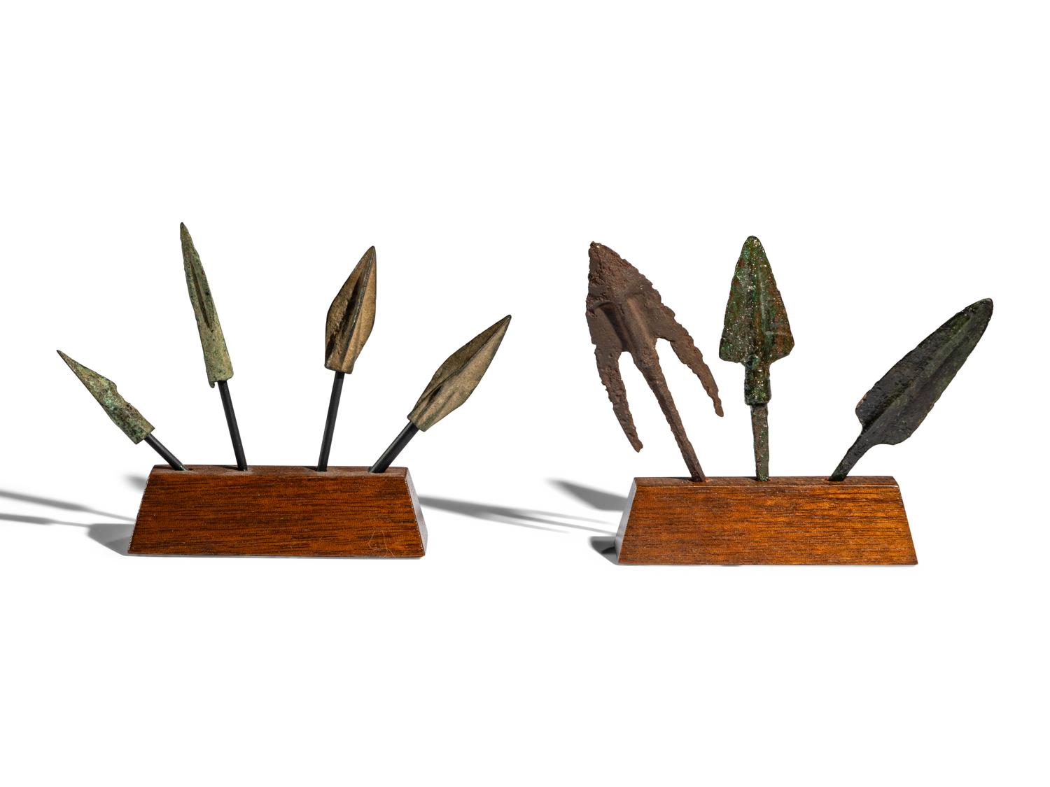 Seven Greek Bronze Sarissa Tips