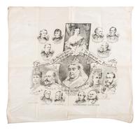 [ROYALTY]. Poster and textiles celebrating Queen Victoria and her son, Edward VII, comprising: