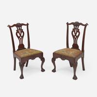 A pair of Chippendale carved mahogany side chairs Philadelphia, PA, circa 1770