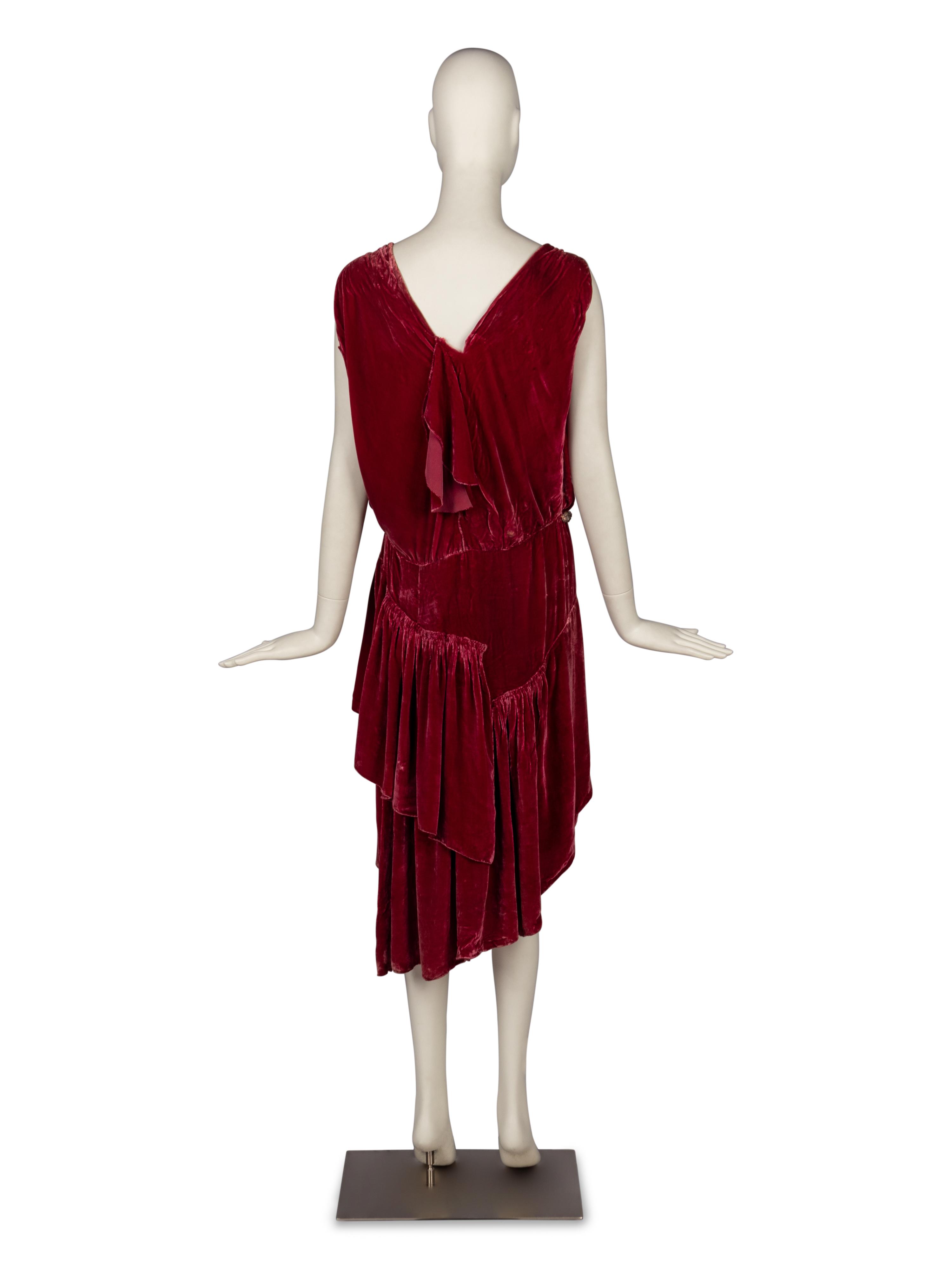 Paquin Velvet Flapper Dress, 1928