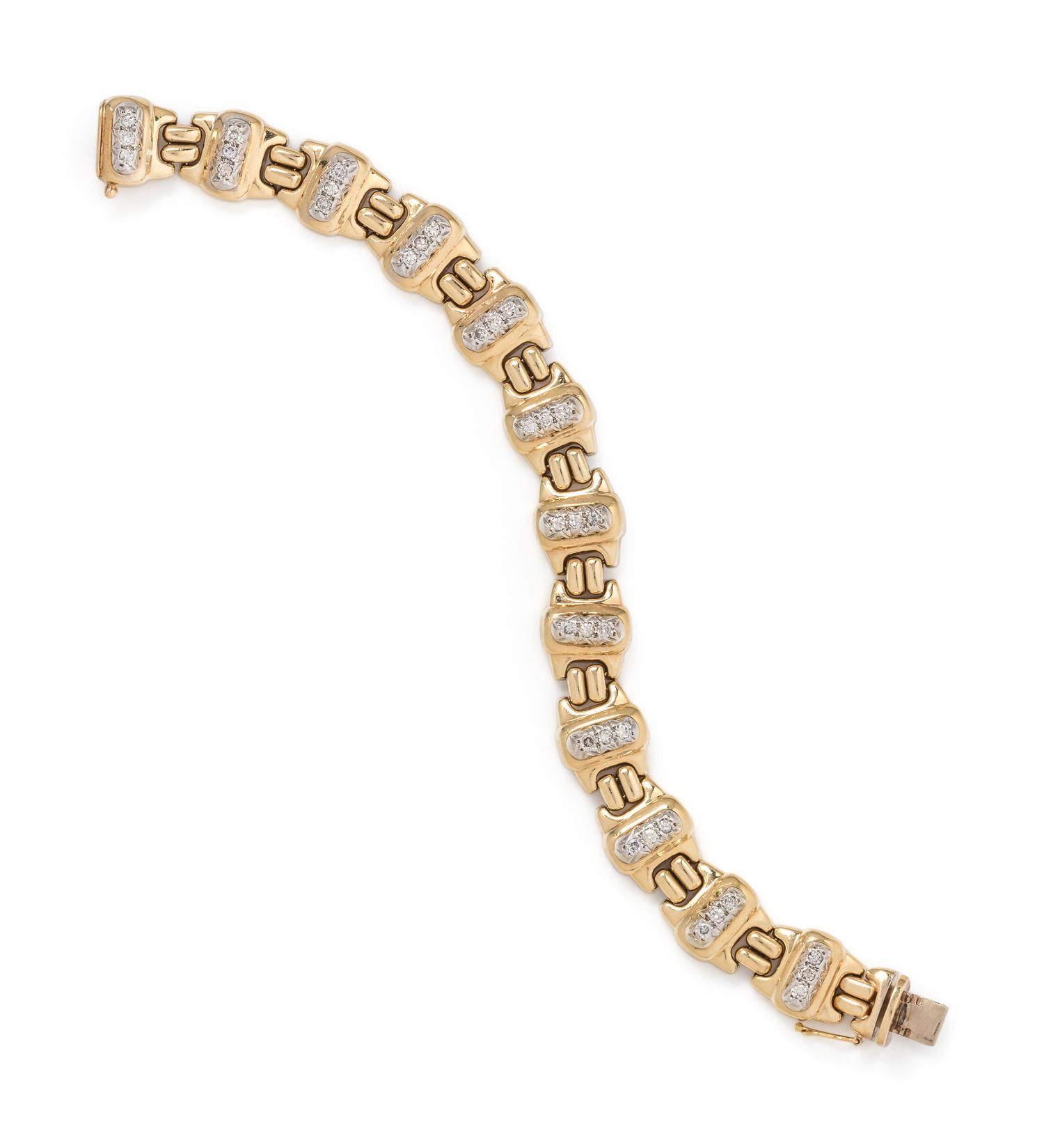 BICOLOR GOLD AND DIAMOND BRACELET