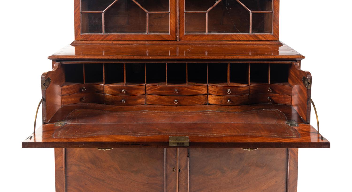 A George III Mahogany Bureau Bookcase