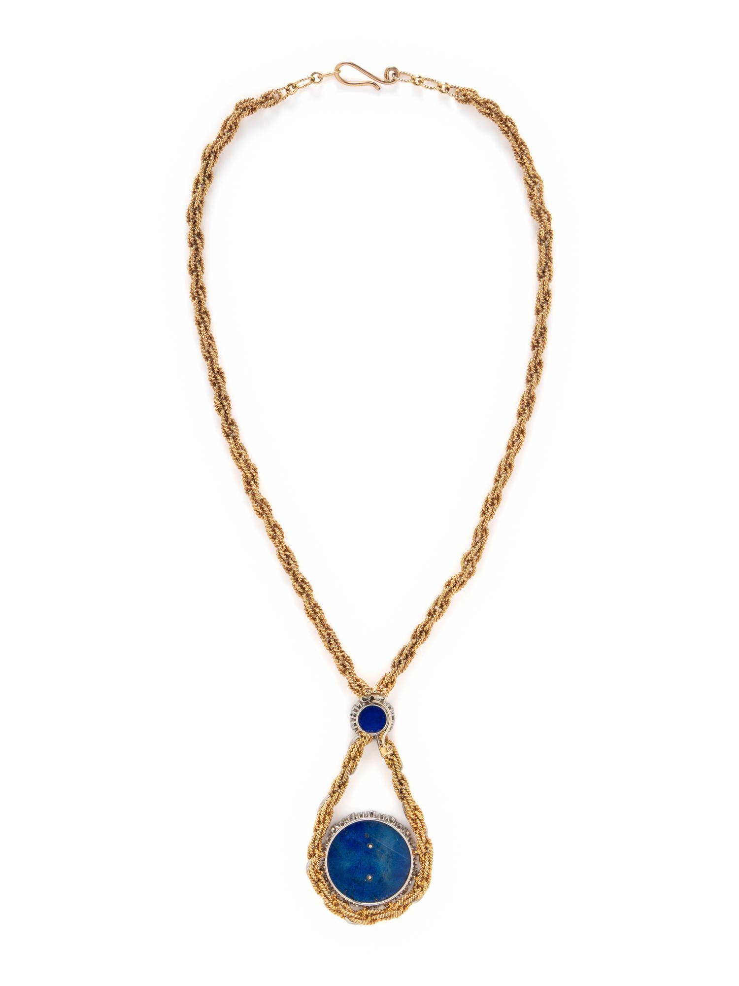 DIAMOND AND LAPIS LAZULI NECKLACE