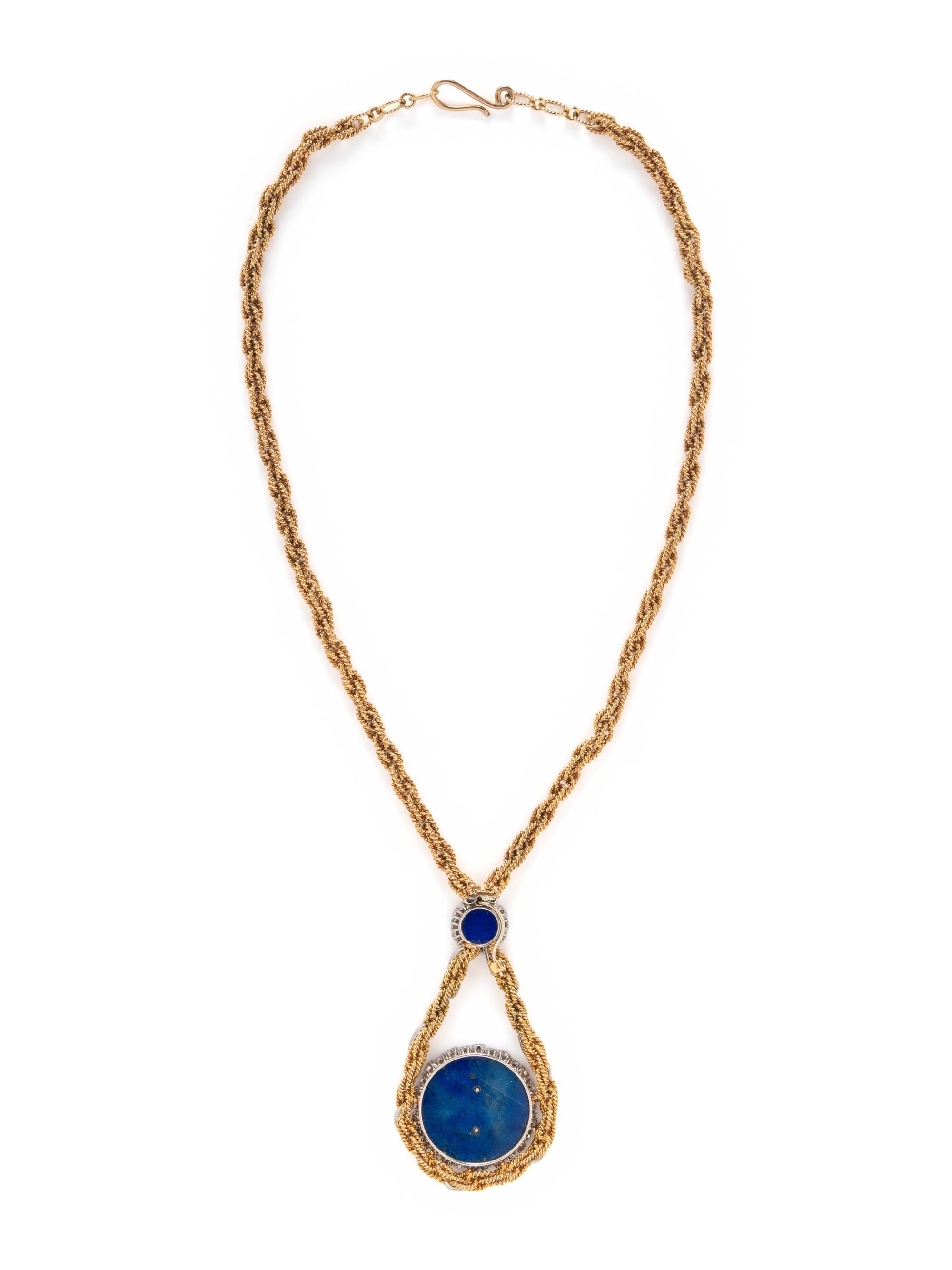 DIAMOND AND LAPIS LAZULI NECKLACE