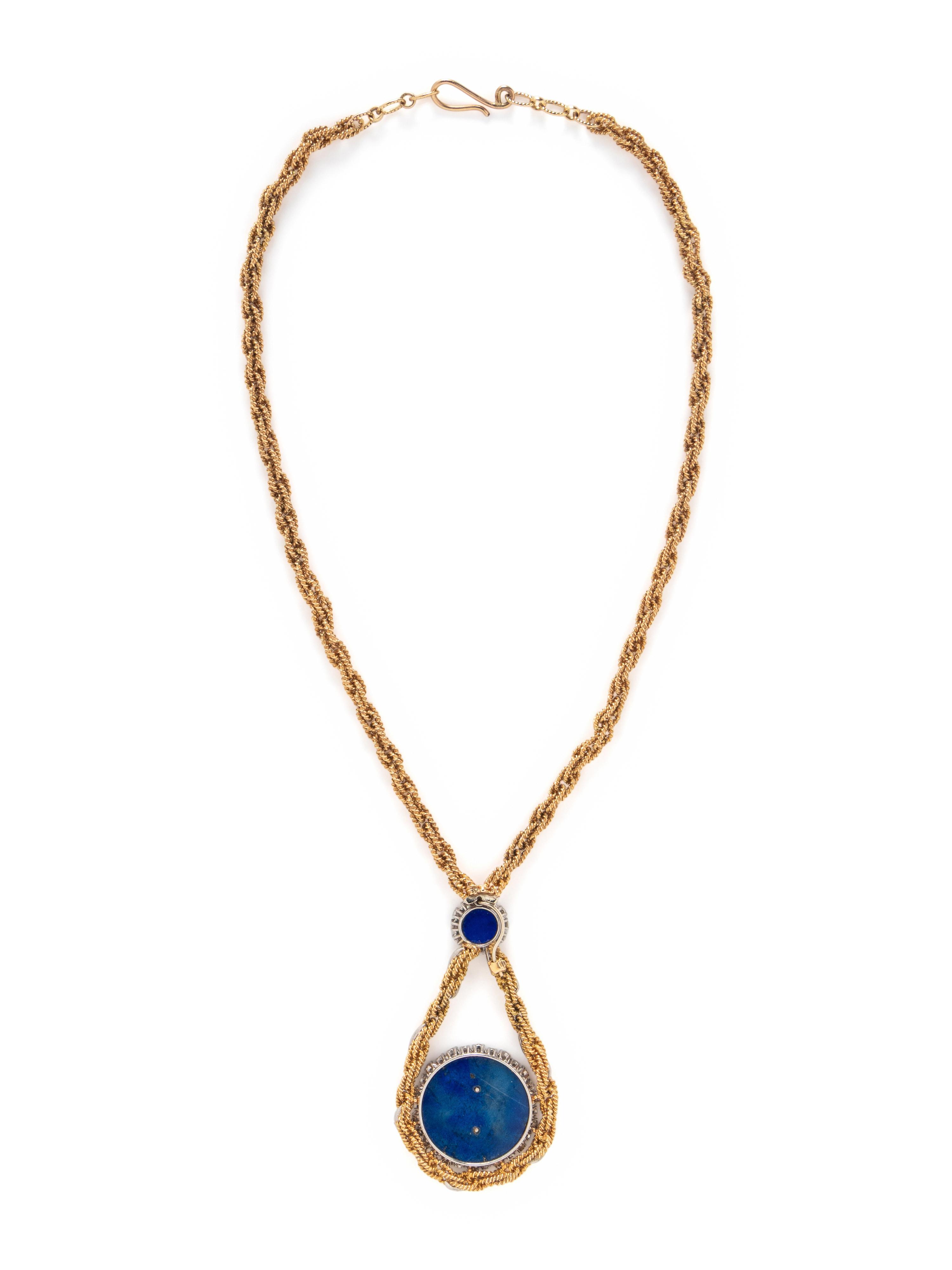 DIAMOND AND LAPIS LAZULI NECKLACE